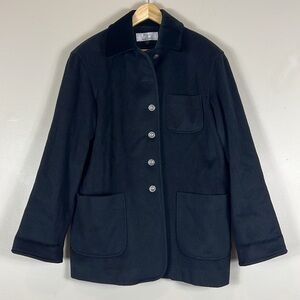 Vintage Anne Klein Black 100% Wool Barn jacket